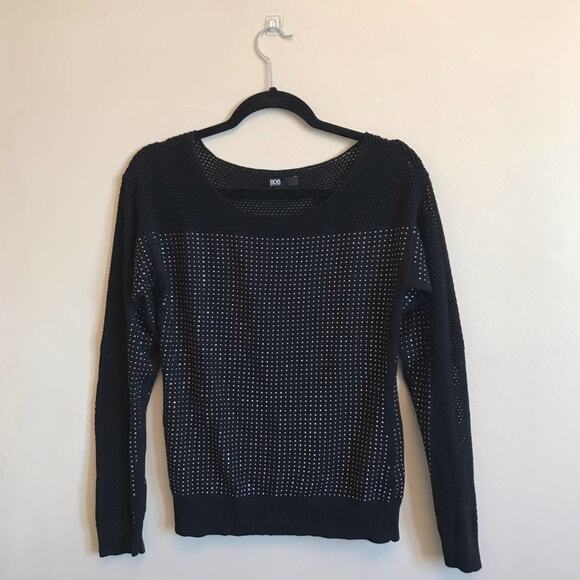Buffalo David Bitton L Vintage Y2K black long sleeve t-shirt sparkle - Picture 1 of 8